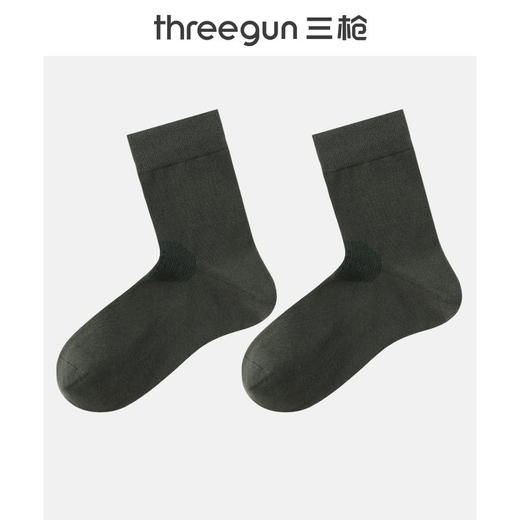 Threegun三枪 直角纯色中筒男袜(1双装)-91316Z031 商品图1