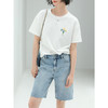 COCOBELLA复古水洗磨白百慕大牛仔短裤毛边五分裤NDN27 商品缩略图2