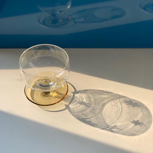 北欧中古玻璃冰淇淋甜品杯 蚀刻花纹AU208 商品图3