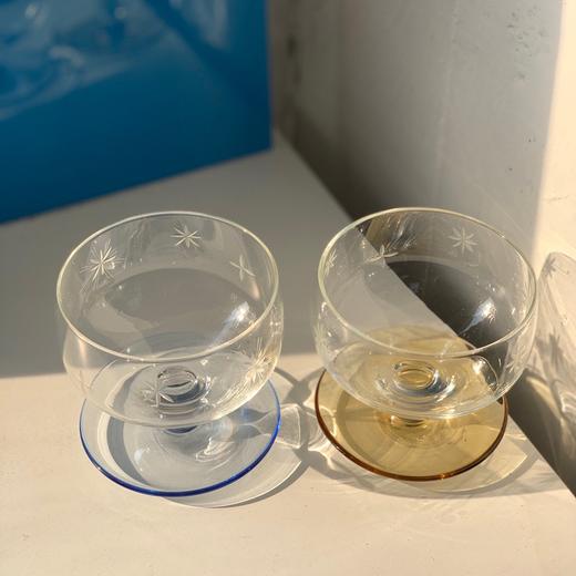北欧中古玻璃冰淇淋甜品杯 蚀刻花纹AU208 商品图4