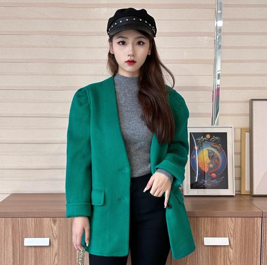 【S1】臣禾短款泡泡袖进口澳毛羊绒大衣K204010232 商品图8