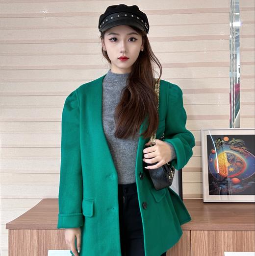 【S1】臣禾短款泡泡袖进口澳毛羊绒大衣K204010232 商品图5