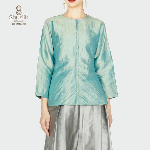 25BWCY9028女士燕尾真丝双色衬衫JW1239  商品图0