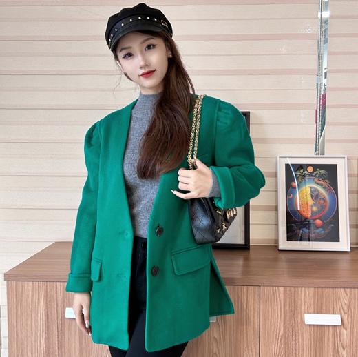 【S1】臣禾短款泡泡袖进口澳毛羊绒大衣K204010232 商品图4