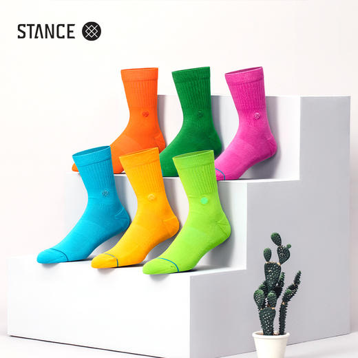 STANCE糖果色556休闲袜夏季舒适透气中筒袜子男女棉袜三双装 商品图3