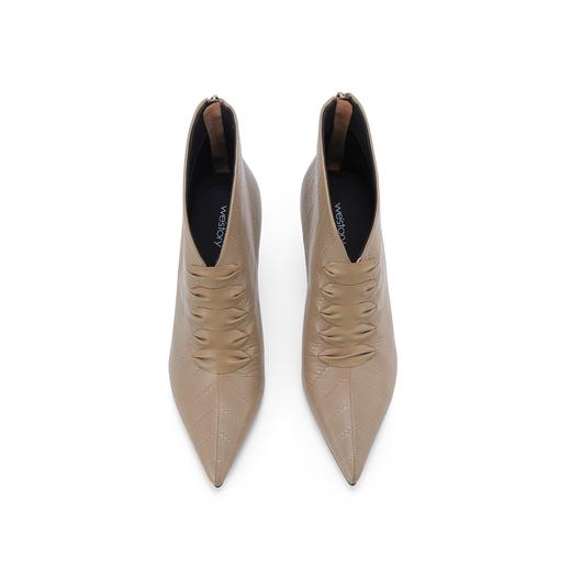 westory2023秋季新品细跟方头短筒靴尖头瘦脚单靴W23DS82991 商品图5