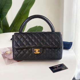 Chanel vintage 黑金 羊皮 cocohandle 手提包