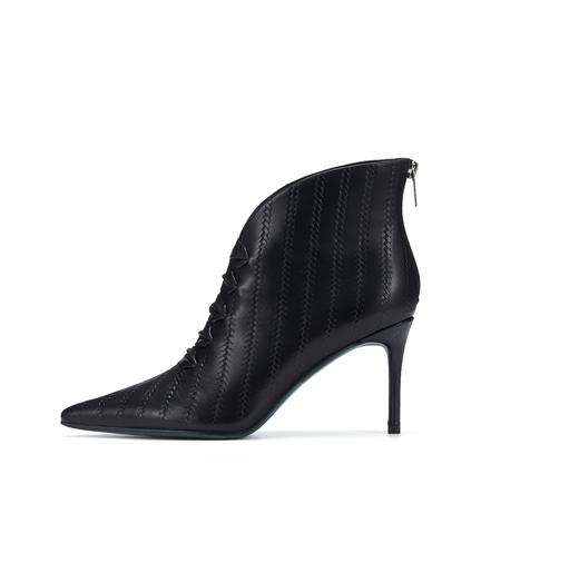 westory2023秋季新品细跟方头短筒靴尖头瘦脚单靴W23DS82991 商品图6