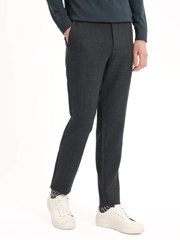 callisto熔岩灰绵羊毛混纺宽松休闲裤   FSCPW128C DG