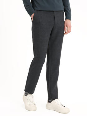 callisto熔岩灰绵羊毛混纺宽松休闲裤   FSCPW128C DG