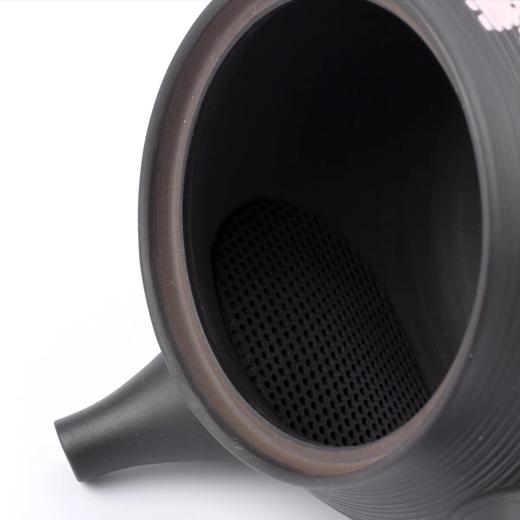 日本进口常滑烧樱花花瓣手工功夫单壶急须带滤网侧把壶 商品图4