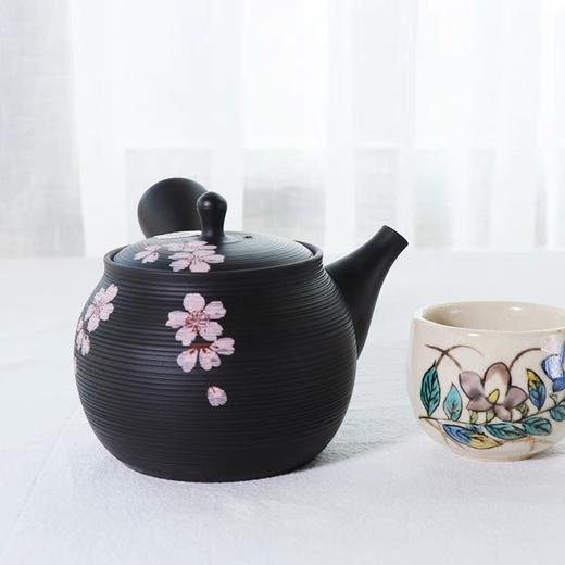 日本进口常滑烧樱花花瓣手工功夫单壶急须带滤网侧把壶 商品图3