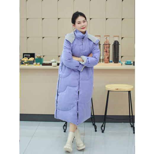 连帽羽绒服（21803061-暮山紫） 商品图0