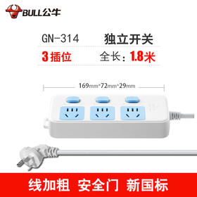 公牛两脚插排插座接线板2插头二脚眼项双孔带线延长插排