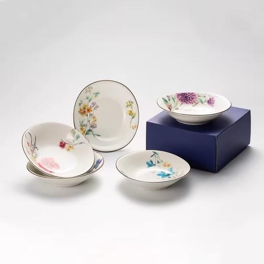 日本和蓝美浓烧红颜花语盘子锦堂春餐盘礼盒套装 商品图1
