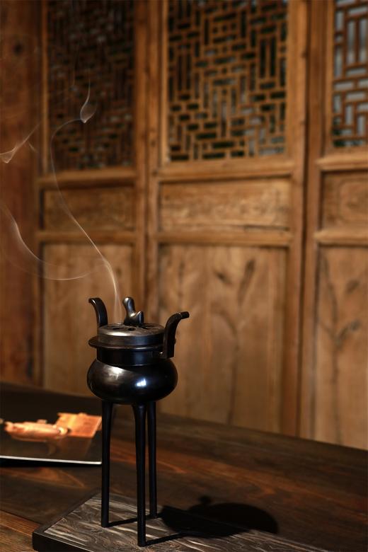 冲耳三足高脚香炉°紫光檀 商品图6