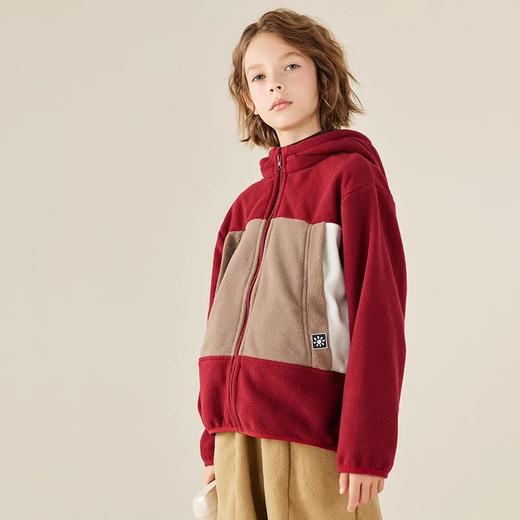 【2025反季抄底清仓】  龙之涵 “秋日寻宝”摇粒绒连帽上衣 中大童保暖外套 抗静电 婴幼儿A类标准 4色可选 100-175码 商品图6