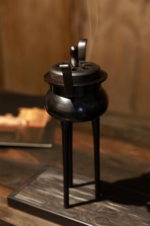 冲耳三足高脚香炉°紫光檀 商品图2