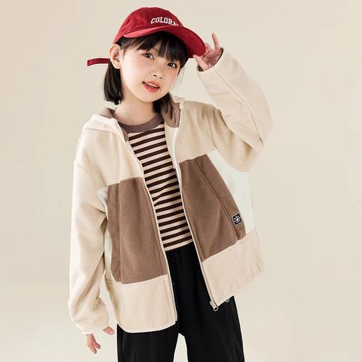 【2025反季抄底清仓】  龙之涵 “秋日寻宝”摇粒绒连帽上衣 中大童保暖外套 抗静电 婴幼儿A类标准 4色可选 100-175码 商品图8