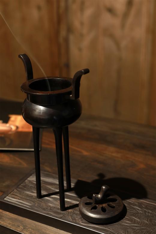 冲耳三足高脚香炉°紫光檀 商品图4