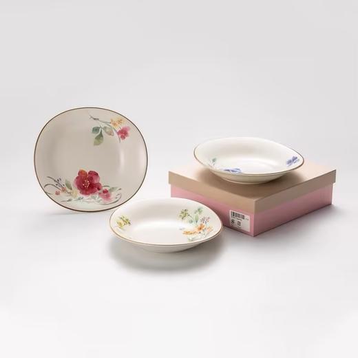 日本和蓝美浓烧红颜花语盘子锦堂春餐盘礼盒套装 商品图2