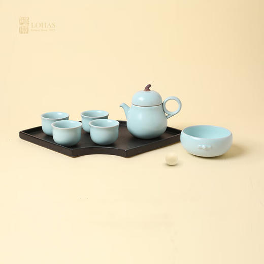 陆宝大吉大利功夫茶具套装梨形壶带茶盘茶杯泡茶套装高档伴手礼（礼盒装） 商品图2