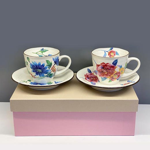 日本和蓝花衣咖啡杯碟套装-两杯两碟 商品图1