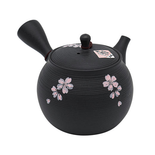 日本进口常滑烧樱花花瓣手工功夫单壶急须带滤网侧把壶 商品图0