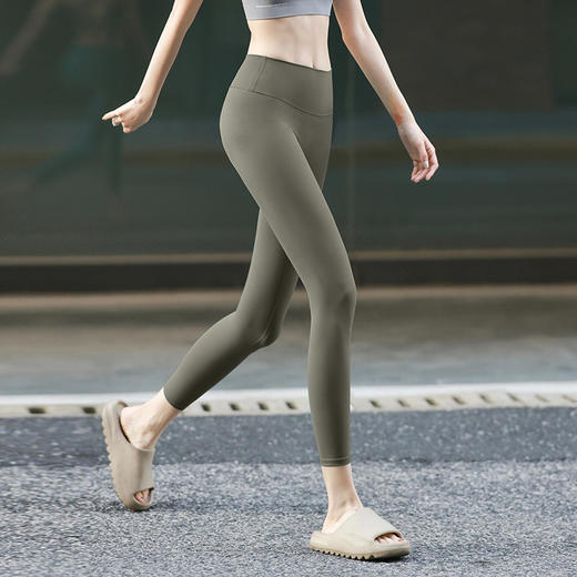 beemen瑜伽裤女高腰提臀无缝裸感弹力收腹运动长裤跑步训练健身裤外穿秋 商品图4