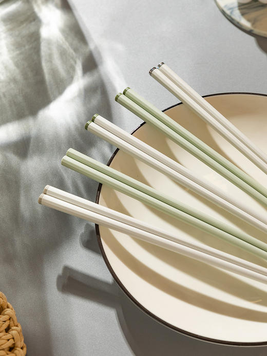 摩登主妇抗菌合金筷家用高档2024新款一人一筷防滑防霉耐高温筷子 商品图0