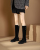 西村名物2023秋季新品圆头粗跟小腿靴法式长靴不过膝女X23DI4533101B 商品缩略图10