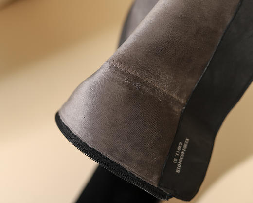 西村名物2023秋季新品圆头粗跟小腿靴法式长靴不过膝女X23DI4533101B 商品图5