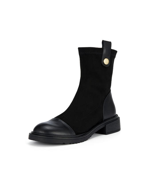 西村名物2023秋季新品法式复古尖头粗跟裸短靴切尔西靴X23DS45711 商品图5