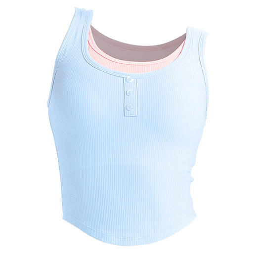 跃牌【周游世界系列】瑜伽服运动紧身假两件螺纹瑜伽背心 TP0645（带胸垫） 商品图2