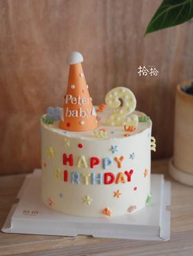 「童趣满满」名字岁数可改·翻糖巧克力·100%动物奶油（附图6寸加高·提前3天预订）