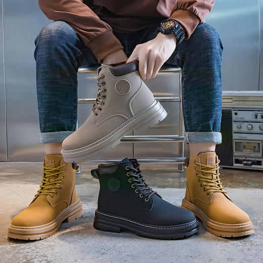 ins英伦风马丁靴情侣厚底大黄靴（3-1011） 商品图12