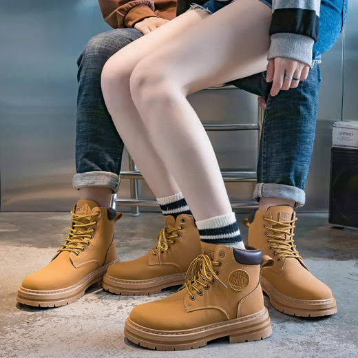 ins英伦风马丁靴情侣厚底大黄靴（3-1011） 商品图3