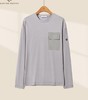 纯原Martine Wester 男款棉莫代尔氨纶混纺贴袋圆领长袖T 定制混纺面料 款号11023318 商品缩略图1