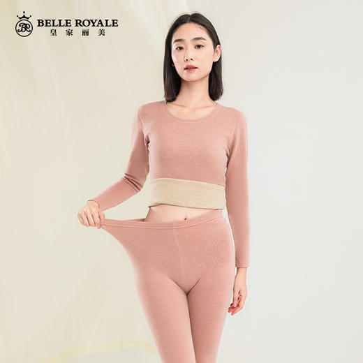 限时抢【49元1套】新款保暖内衣女薄绒绵羊毛蚕丝加厚无痕冬季发热秋衣秋裤套装BNN80025BNM80026 商品图4