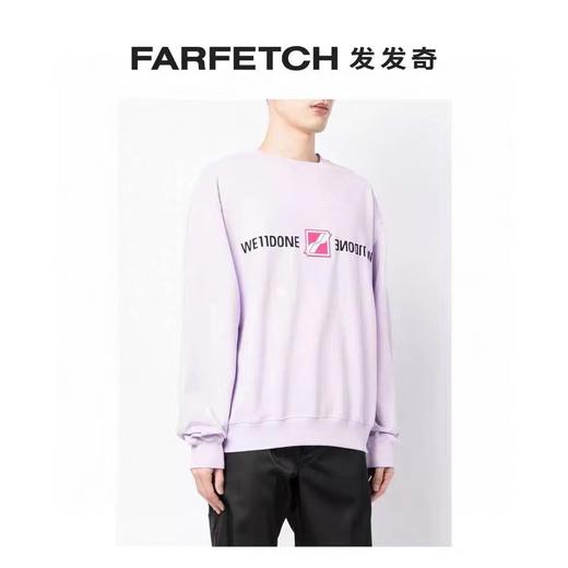 请仓库不退换 得物卖到1000+... 正品 we11done 圆领镜像 LOGO 卫衣 商品图2
