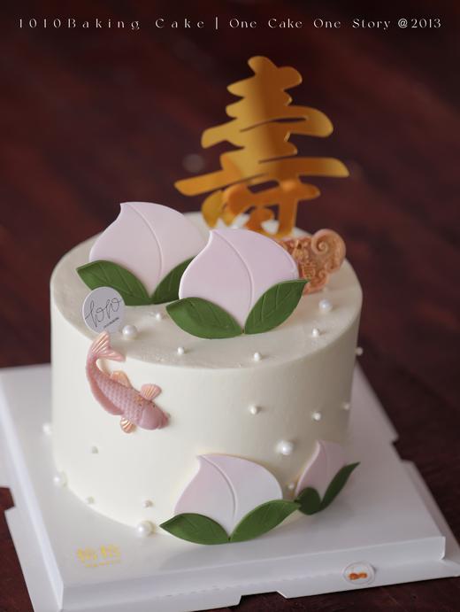 「寿桃满上·福气临门」翻糖巧克力·祝寿·100%动物奶油（附图6寸加高·提前3天预订） 商品图0