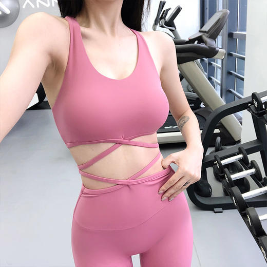 跃牌【化蝶双飞】系列 裸感工字聚拢跑步健身服防震运动内衣性感美背瑜伽背心文胸 TM0137 商品图3