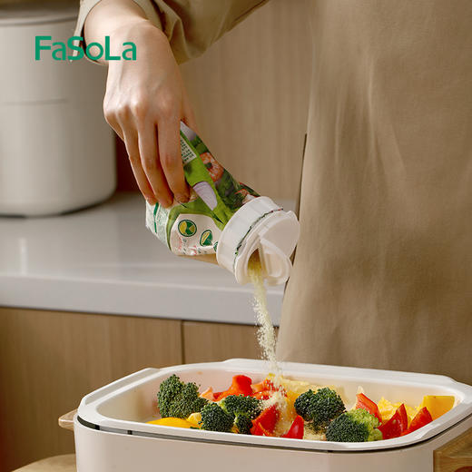 FaSoLa厨房双开口出料嘴燕麦面粉防潮密封夹袋装食品保鲜封口盖 商品图8