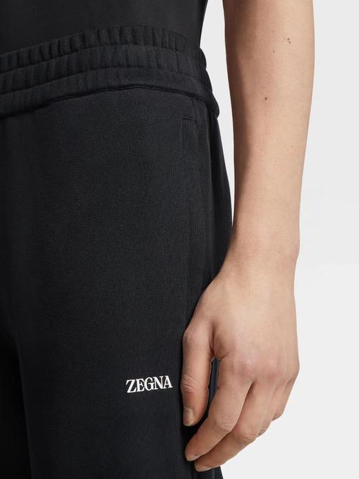 杰尼亚时尚可持续黑色棉质慢跑裤 商品图4