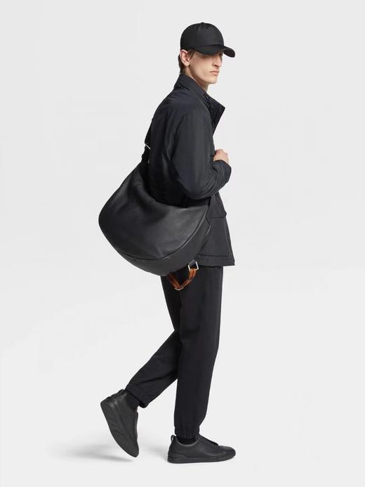 杰尼亚时尚可持续黑色棉质慢跑裤 商品图5