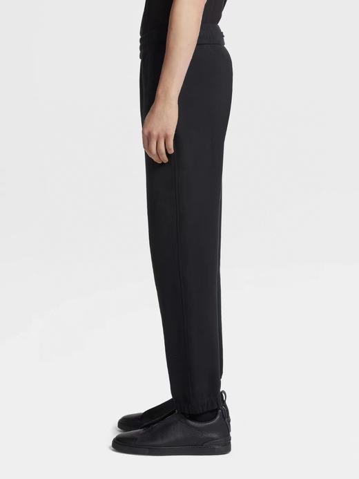 杰尼亚时尚可持续黑色棉质慢跑裤 商品图3