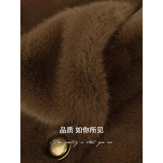 COCOBELLA高奢质感丰盈环保皮草冬长款气质裸领毛绒外套WL58 商品图2