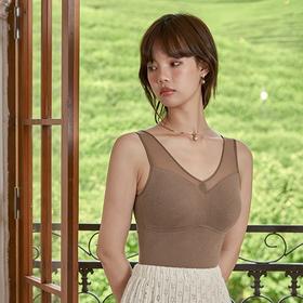 【孤品捡漏】【现货】【金猪甄选】新款蕾丝德绒自发热恒温蜂巢透气固定杯双面磨毛保暖背心H234050458