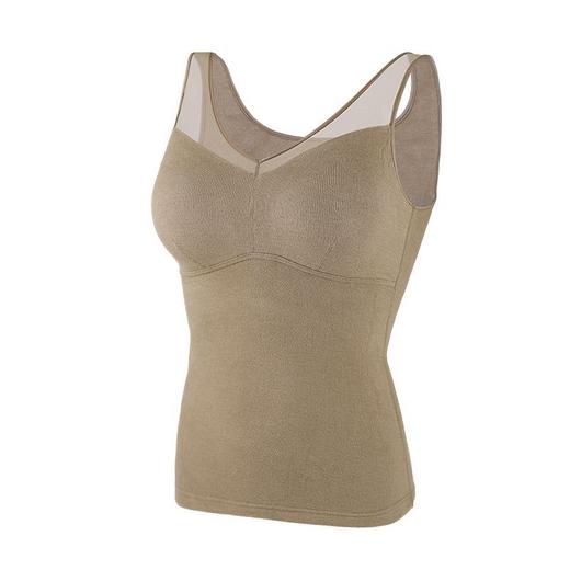 【孤品捡漏】【现货】【金猪甄选】新款蕾丝德绒自发热恒温蜂巢透气固定杯双面磨毛保暖背心H234050458 商品图4