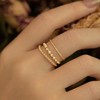Oflye潮流饰品 素圈彩釉戒指女多件套戒小众设计开口戒食指戒 商品缩略图0